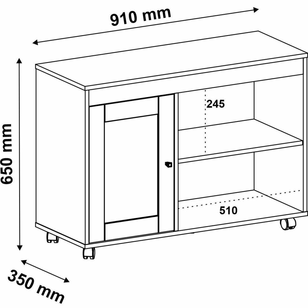 Rack Sala Tv 42" Sampa 2 Nichos Porta e Prateleiras Cinamomo/Off White