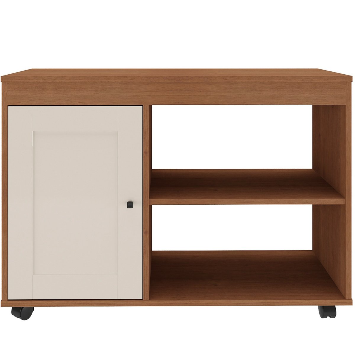 Rack Sala Tv 42" Sampa 2 Nichos Porta e Prateleiras Cinamomo/Off White