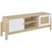 Rack Sala Tv 65" Nature c/ Gavetas Prateleiras e Porta Naturale/ Branco/ Palha