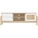 Rack Sala Tv 65" Nature c/ Gavetas Prateleiras e Porta Naturale/ Branco/ Palha