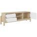 Rack Sala Tv 65" Nature c/ Gavetas Prateleiras e Porta Naturale/ Branco/ Palha