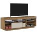 Rack Treviso Para Sala Tv 75" Com 6 Nichos Prateleira e Porta Pinho / Off White