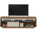 Rack Treviso Para Sala Tv 75" Com 6 Nichos Prateleira e Porta Pinho / Off White