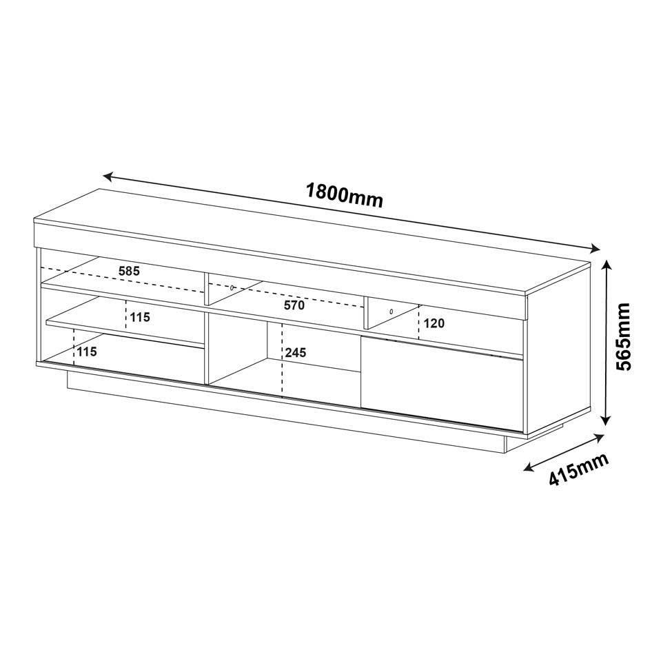Rack Treviso Pinho 180 cm