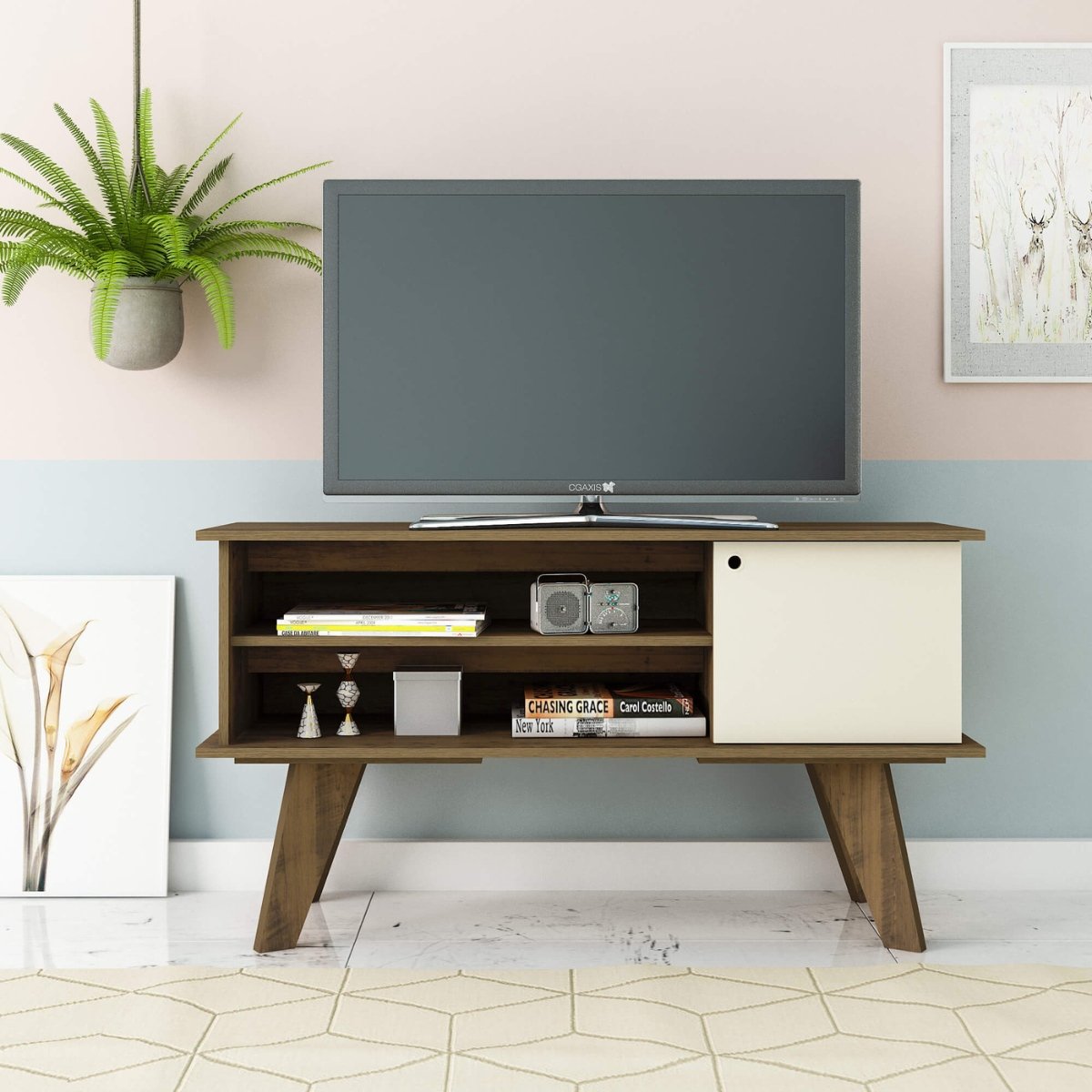 Rack Tv 50" 2 Prateleiras Frank Pinho / Off White