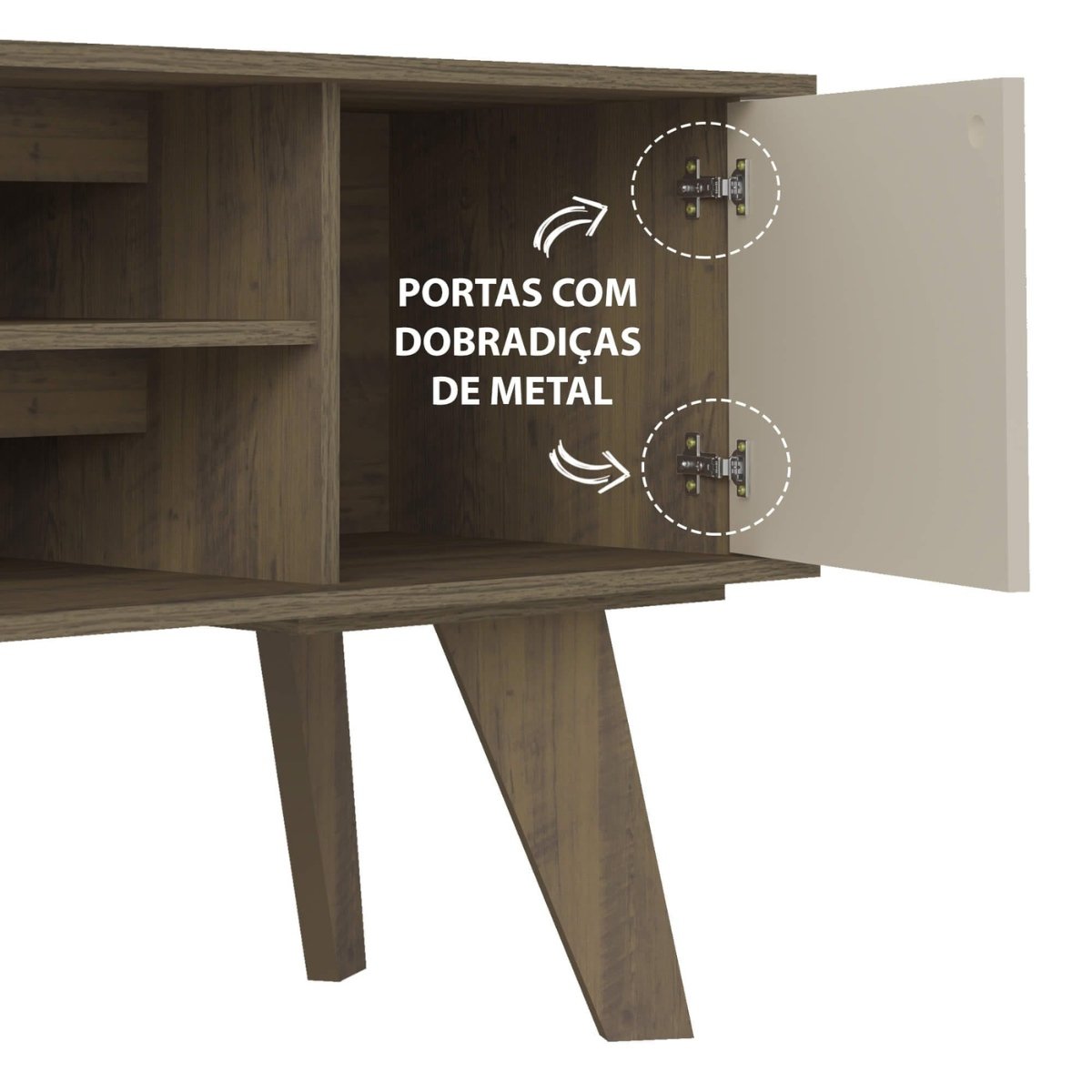 Rack Tv 50" 2 Prateleiras Frank Pinho / Off White