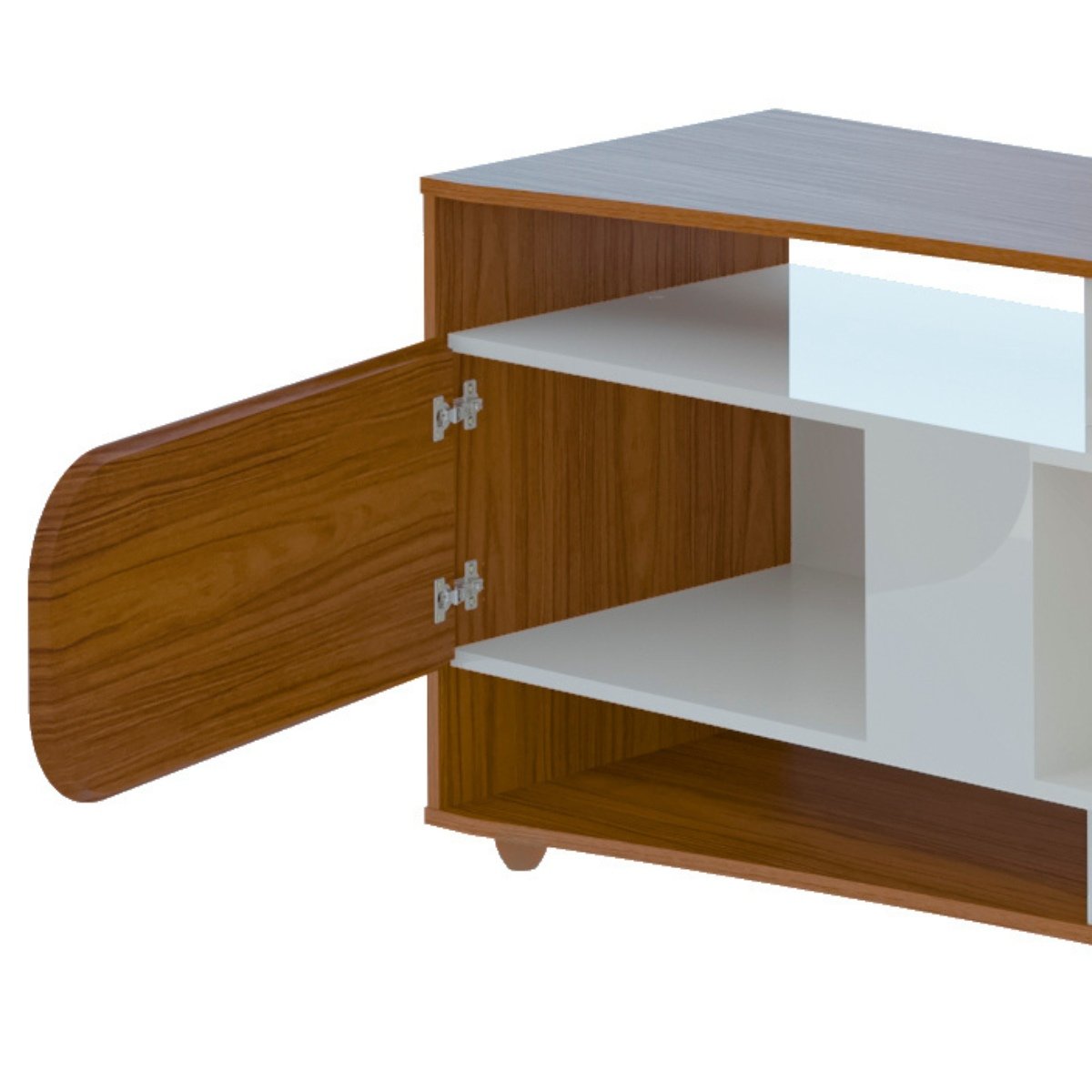 Rack Tv 85" Com 7 Nichos 2 Portas 2 Prateleiras Elegance Cedro / Off White