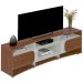 Rack Tv 85" Com 7 Nichos 2 Portas 2 Prateleiras Elegance Cedro / Off White