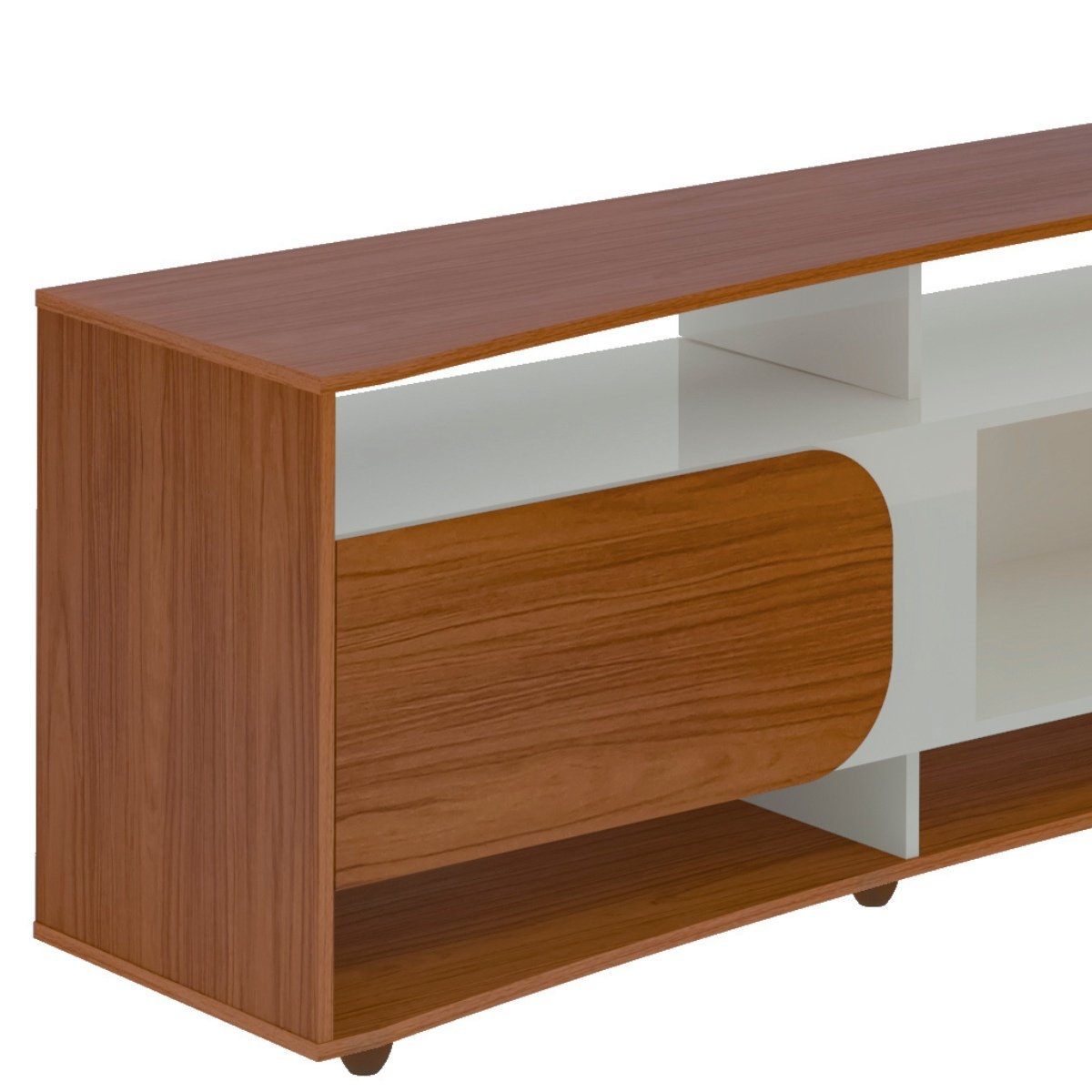 Rack Tv 85" Com 7 Nichos 2 Portas 2 Prateleiras Elegance Cedro / Off White