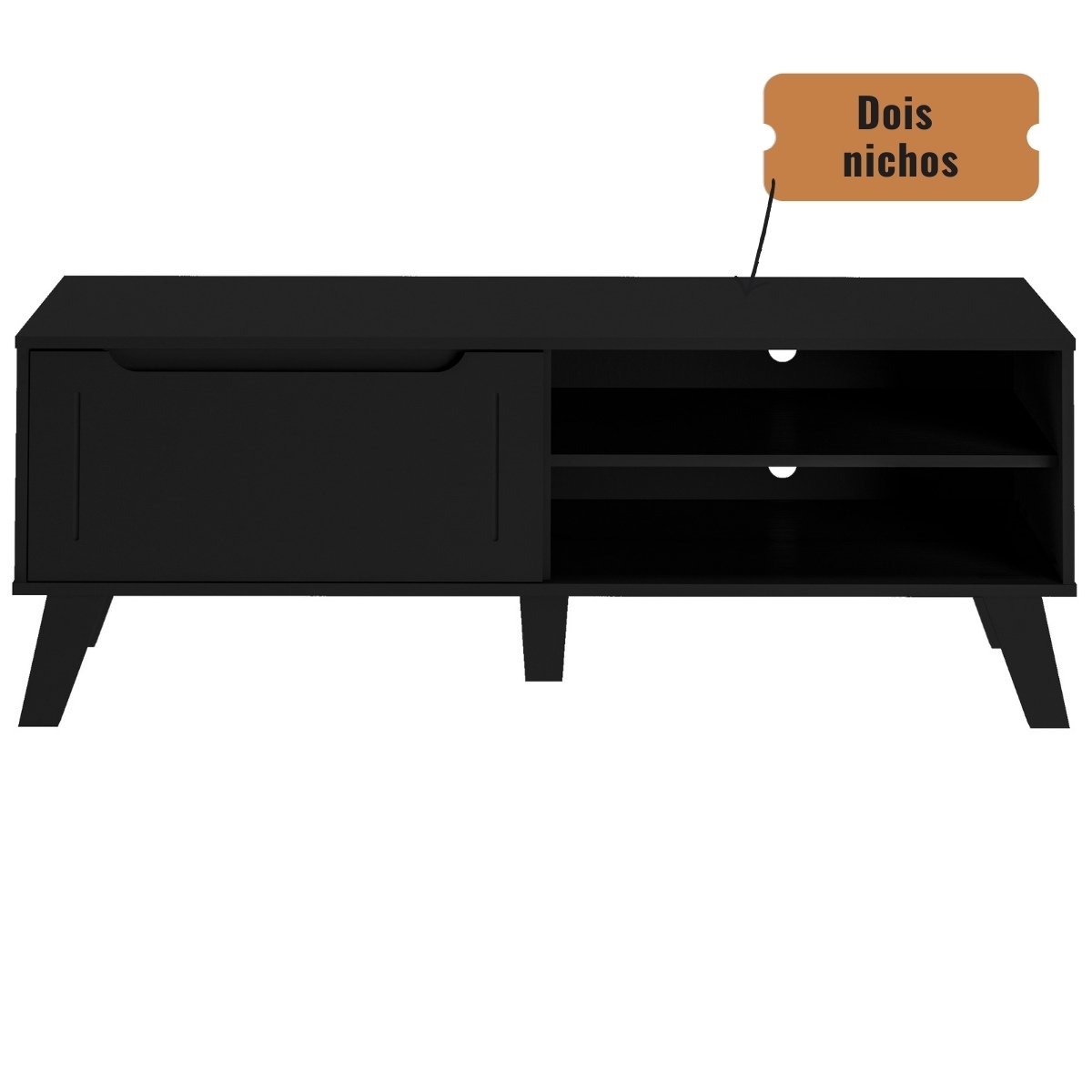 Rack de Sala TV Lotus Preto