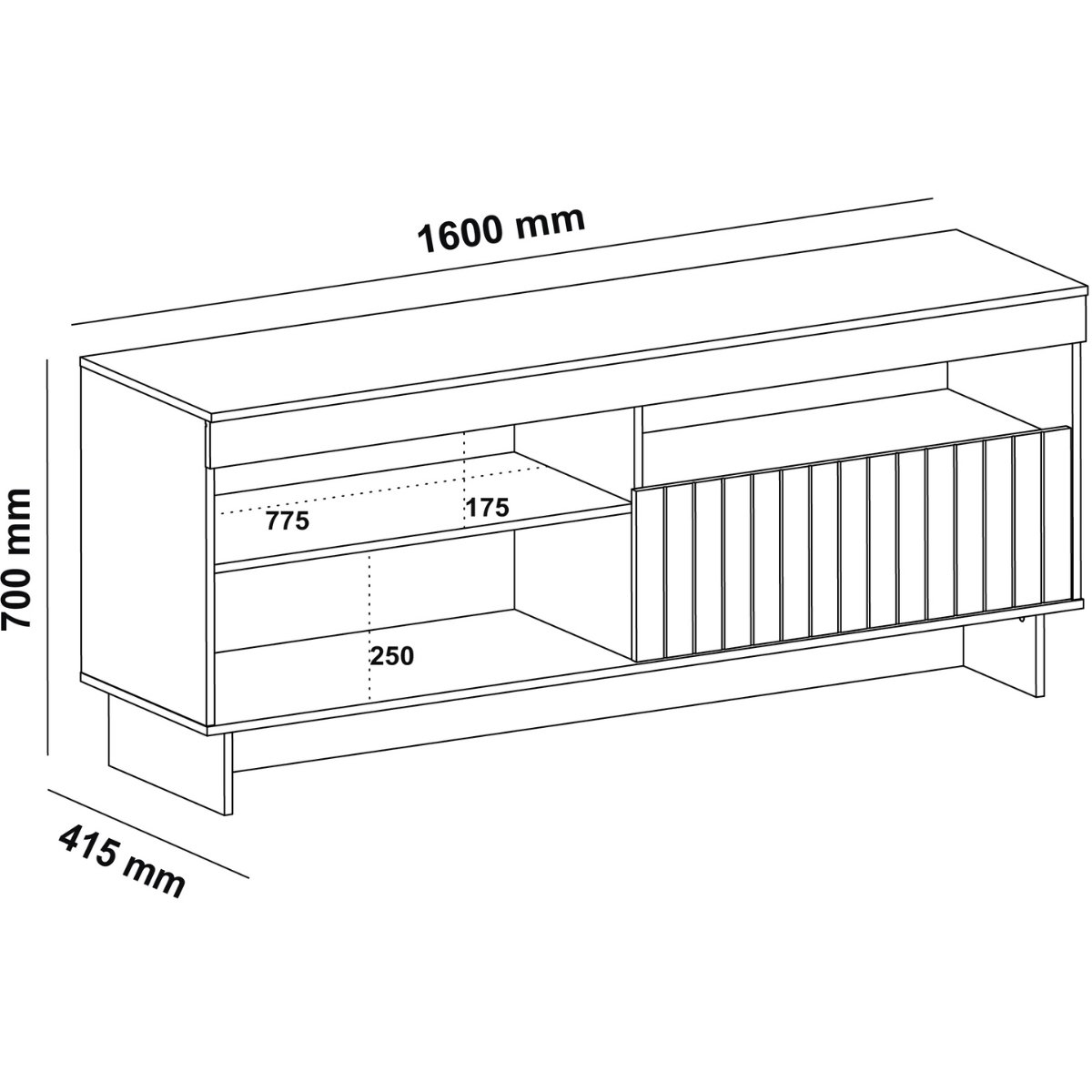 Rack de Sala para TV 65" Artely City Cinamomo/Off White