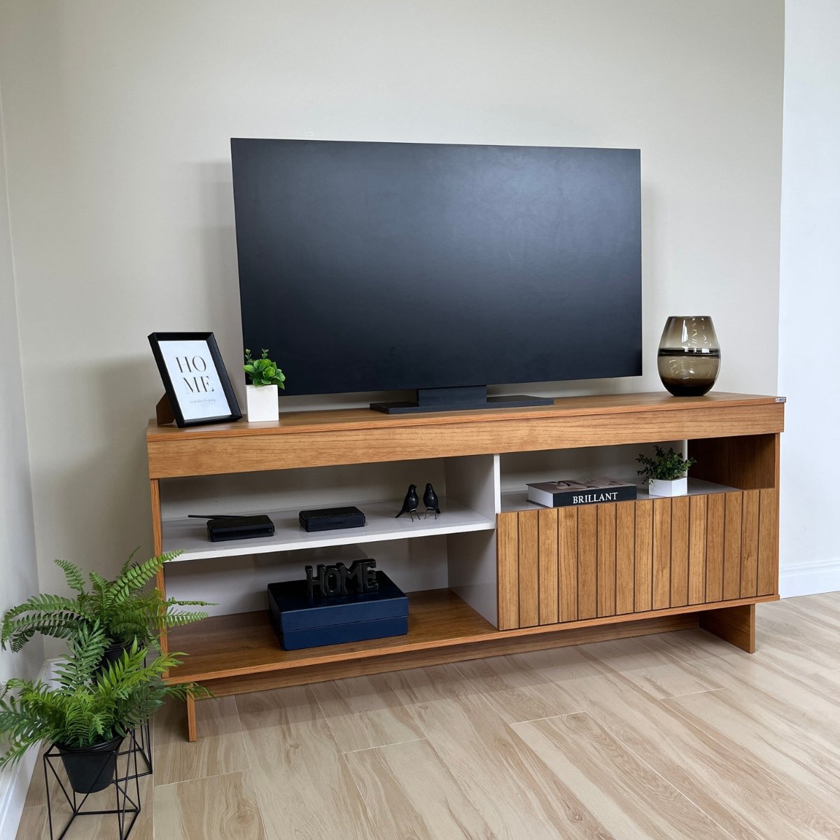 Rack de Sala para TV 65" Artely City Cinamomo/Off White