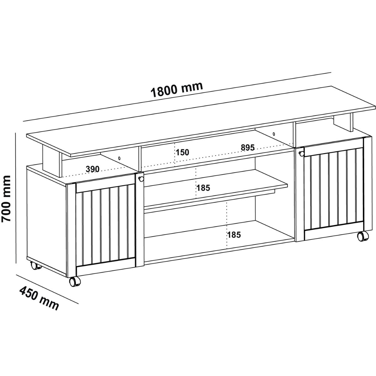 Rack de Sala para TV 75" Artely Ipanema Cinamomo/Off White