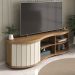 Rack de Sala para TV 75" Artely Magnum Carvalho / Off White / Menta