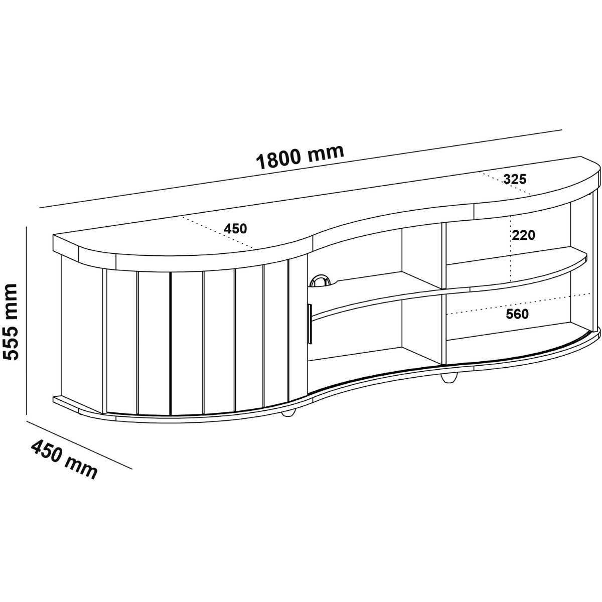Rack de Sala para TV 75" Artely Magnum Carvalho / Off White / Menta