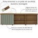 Rack de Sala para TV 75" Artely Magnum Carvalho / Off White / Menta