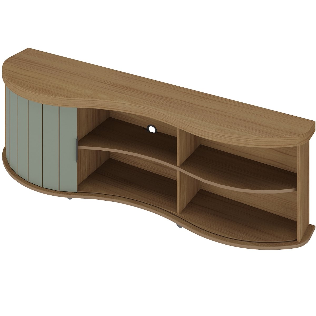 Rack de Sala para TV 75" Artely Magnum Carvalho / Off White / Menta