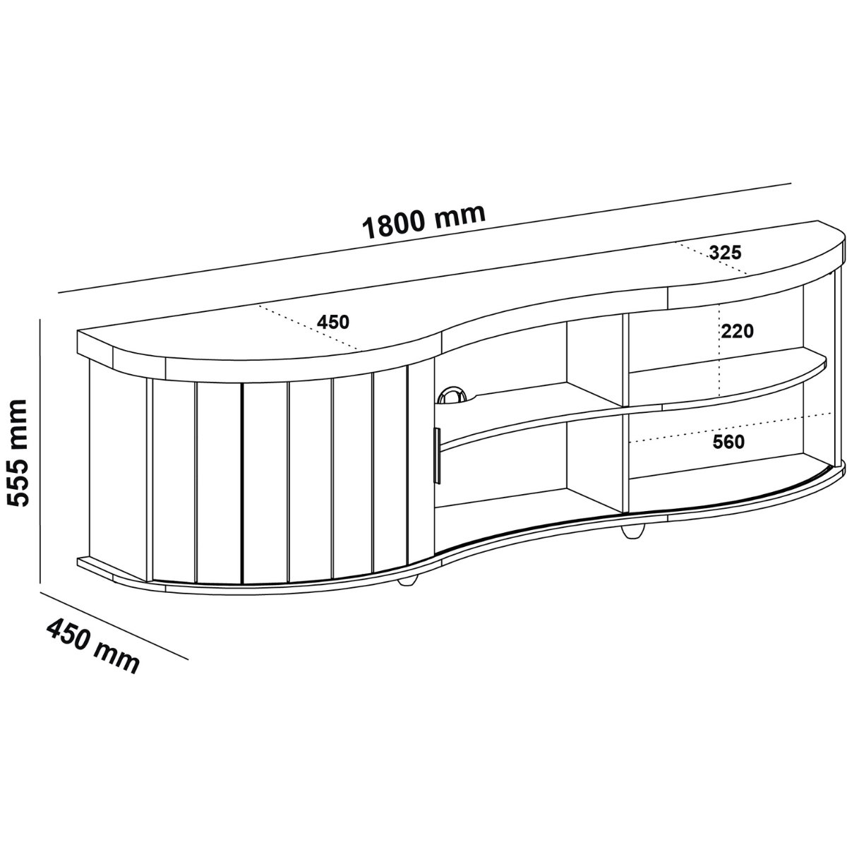 Rack de Sala para TV 75" Artely Magnum Cinamomo/Off White