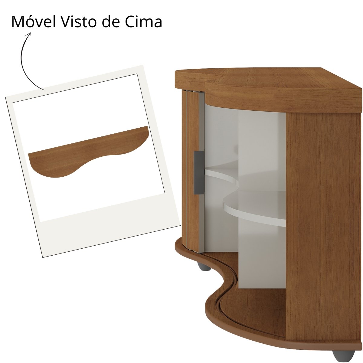Rack de Sala para TV 75" Artely Magnum Cinamomo/Off White
