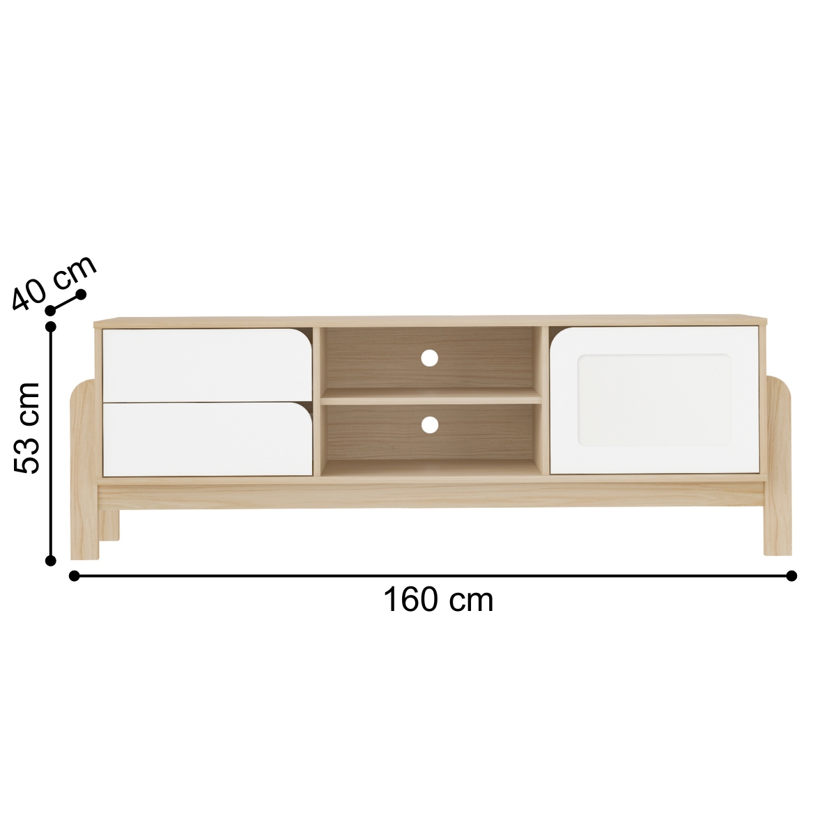 Rack para TVs 65' com 2 Gavetas Itambé Naturale Branco