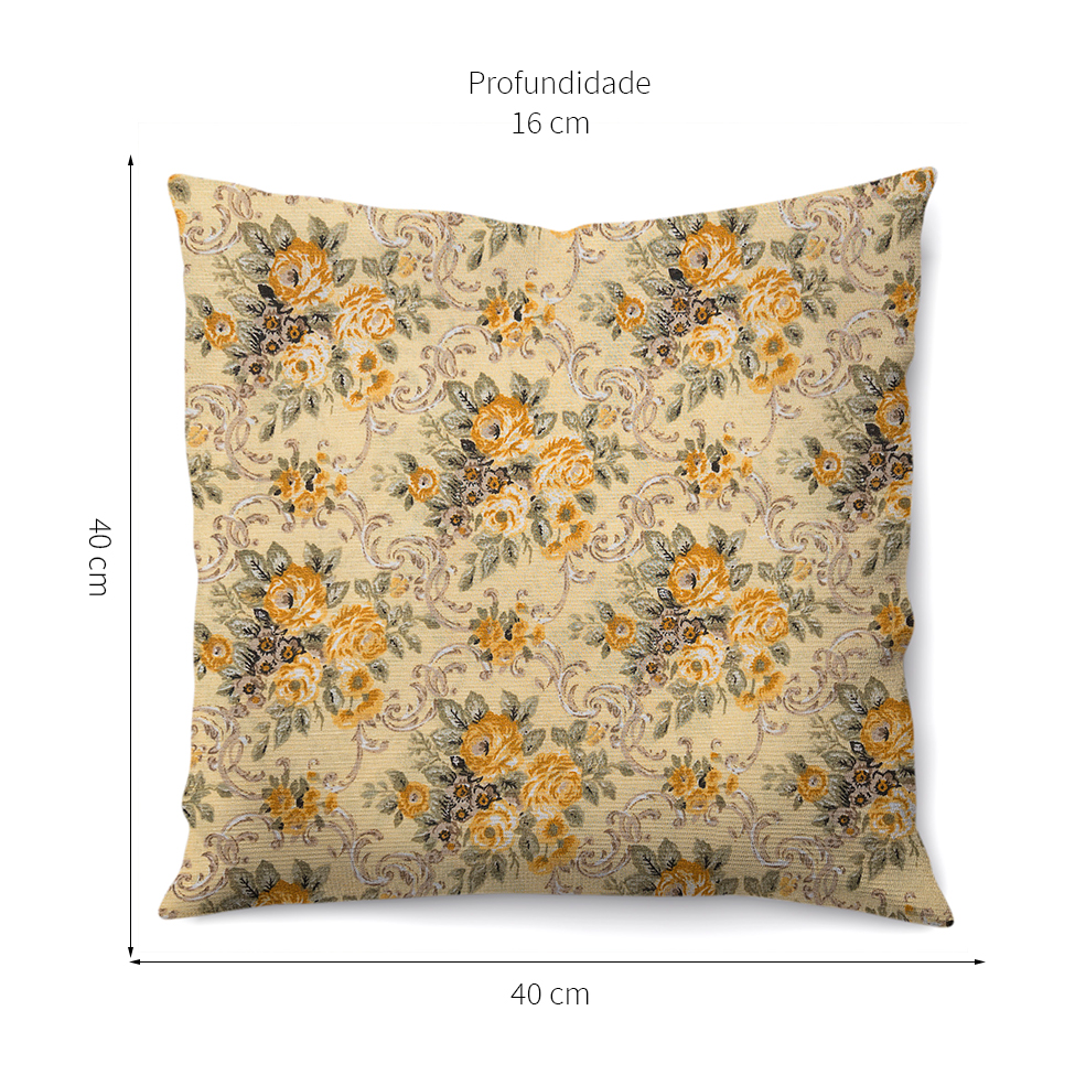 Almofada Alasca 40x40 Bege e Amarela