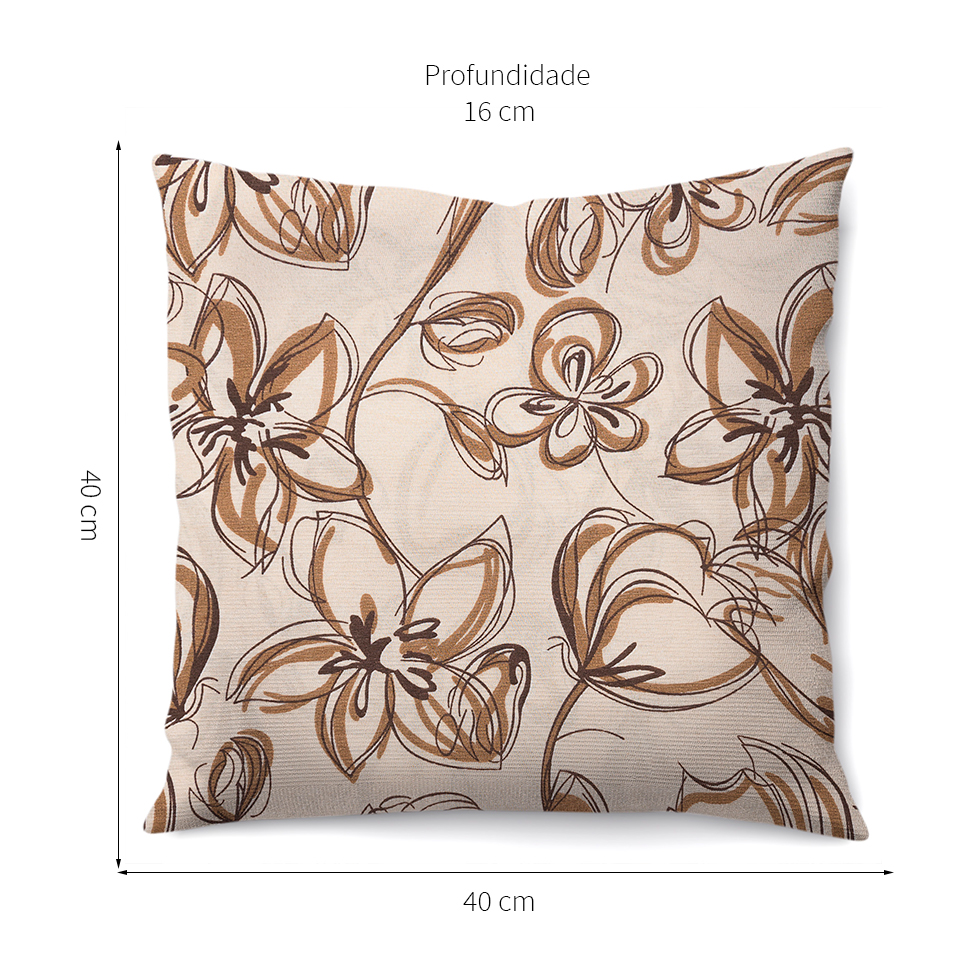 Almofada Alasca 40x40 Bege e Marrom
