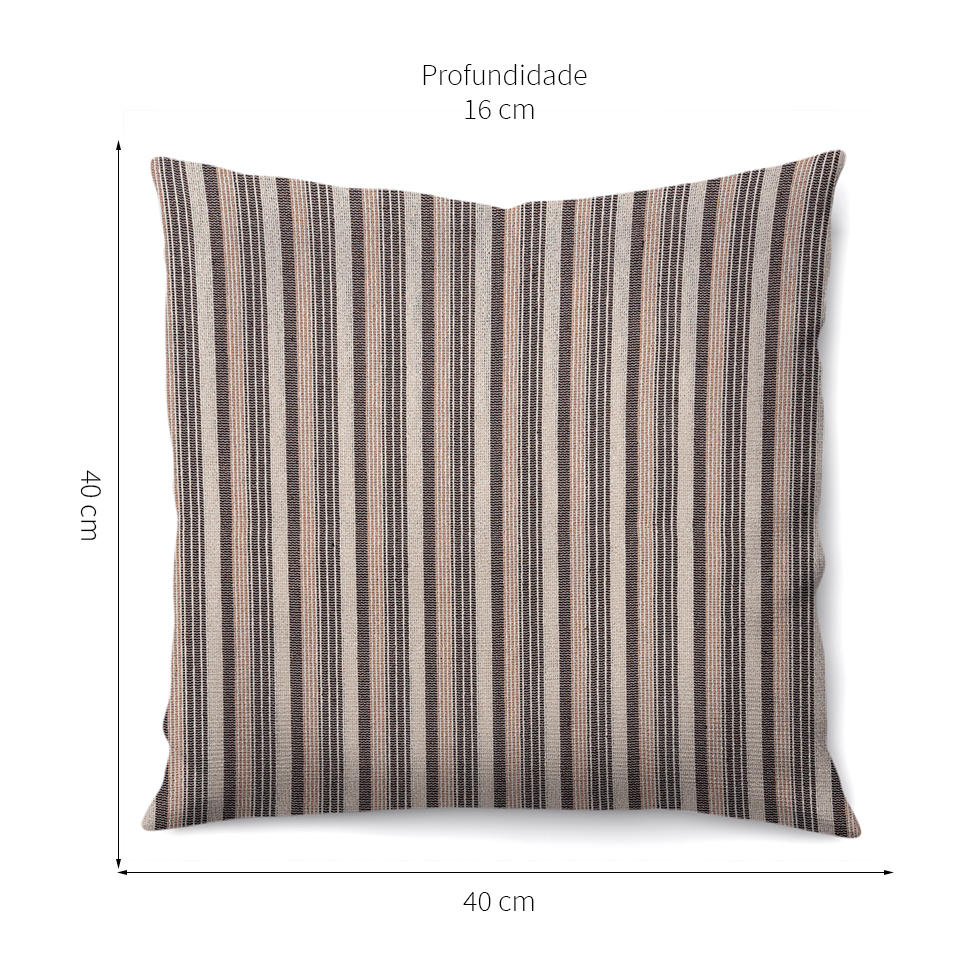 Almofada Arco-Íris 40x40 Cinza e Tabaco