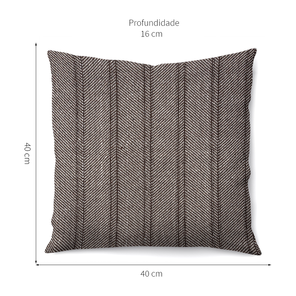 Almofada Brillance 40x40 Cinza e Tabaco