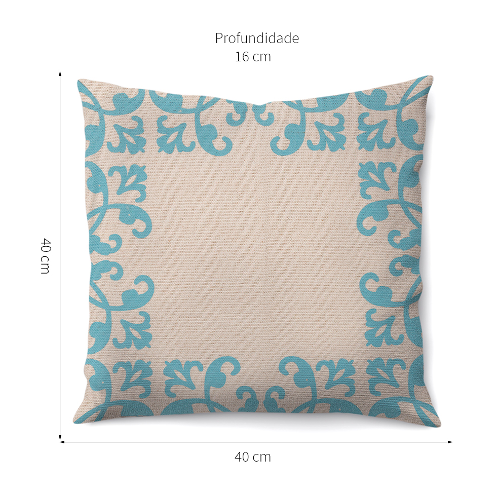 Almofada Neutro II40x40 Off White e Azul