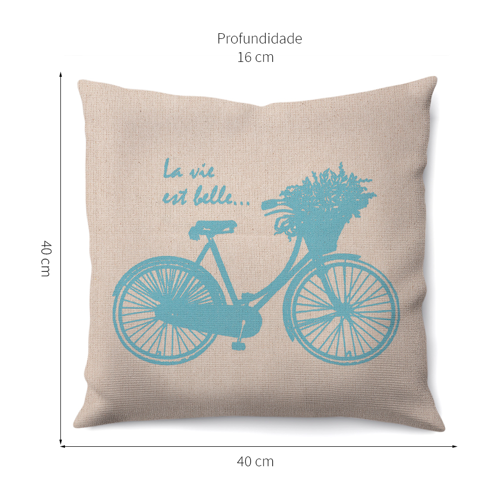 Almofada Neutro III 40x40 Off White e Azul