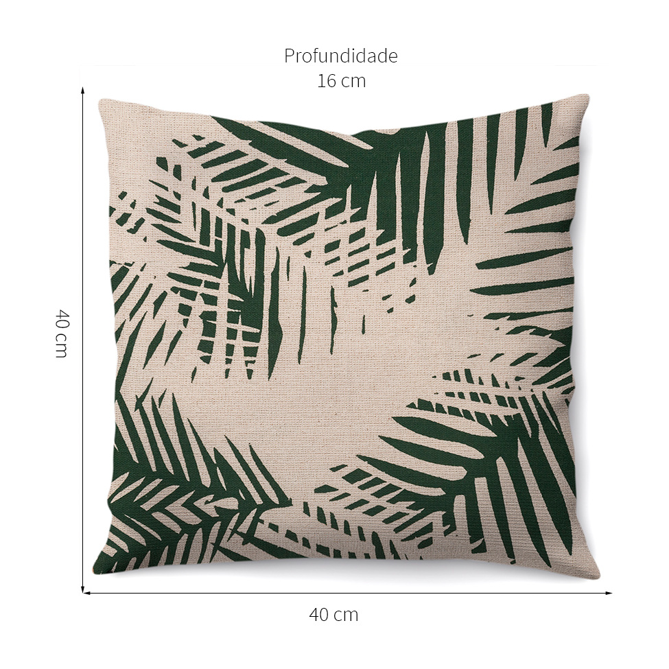 Almofada Neutro IV 40x40 Bege e Verde