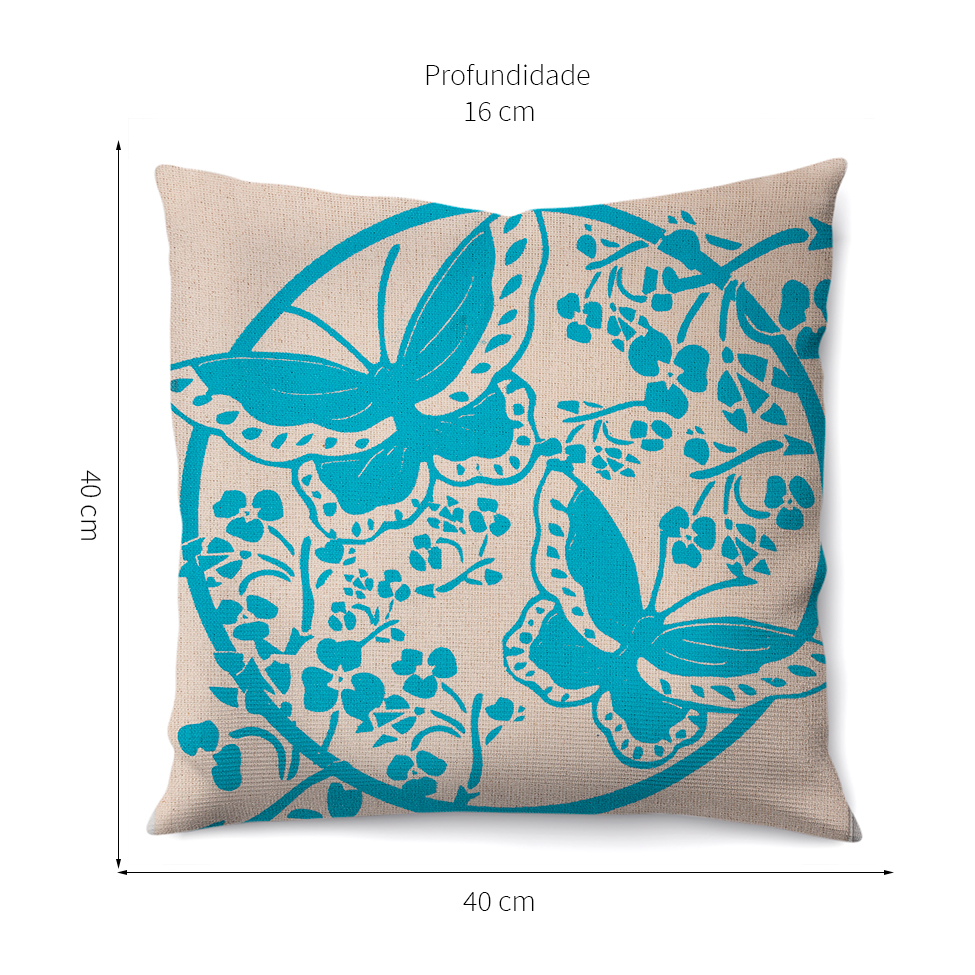 Almofada Neutro IV 40x40 Off White e Azul
