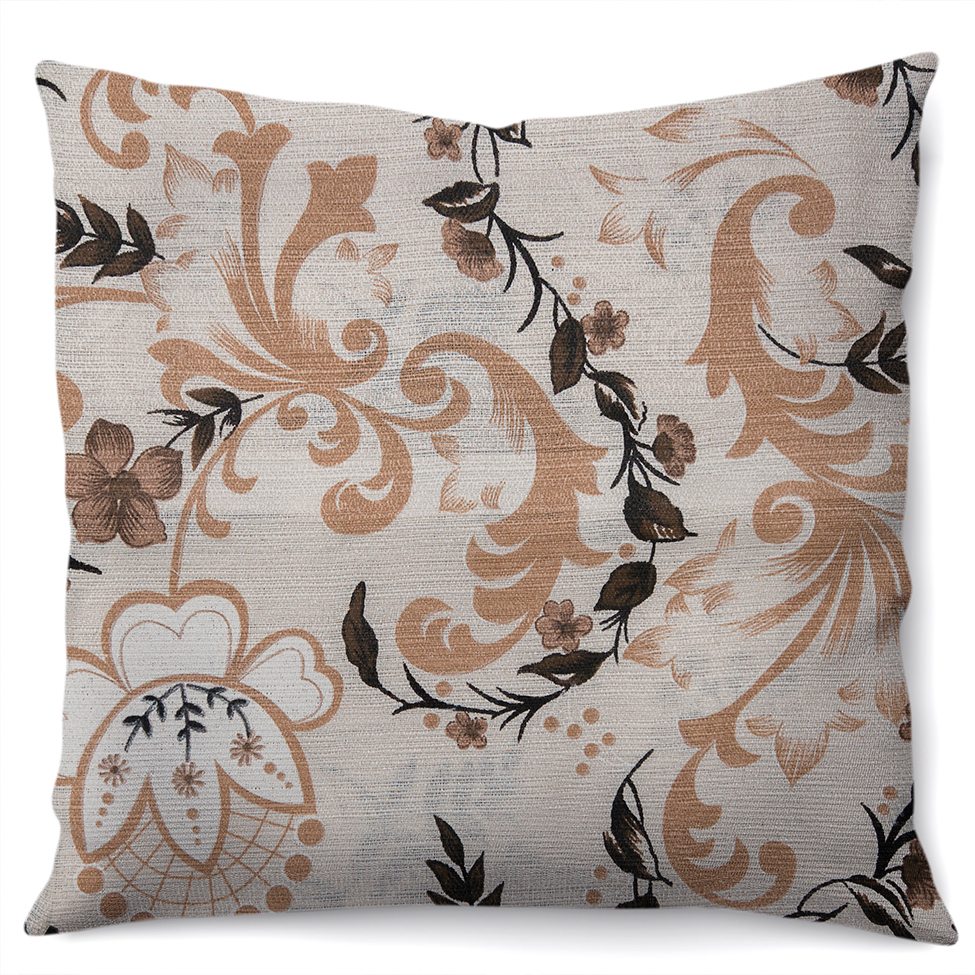 Almofada Rústica 40x40 Branca e Bege