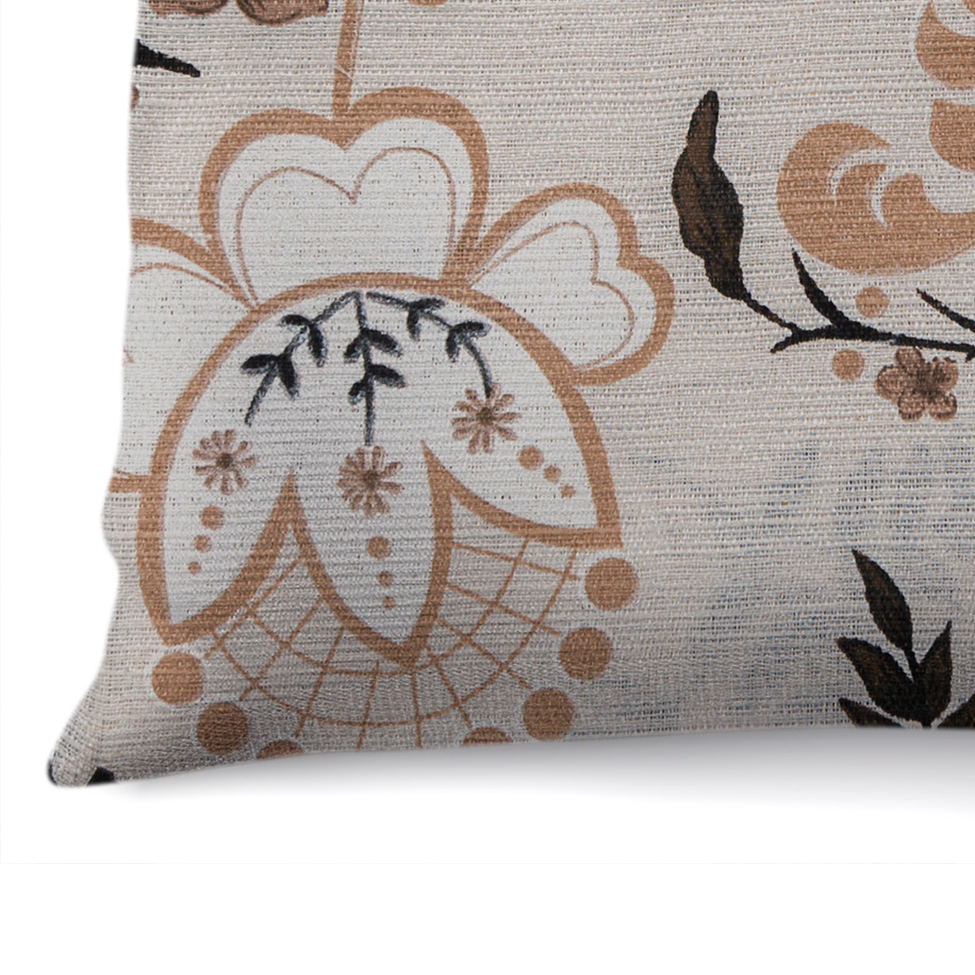 Almofada Rústica 40x40 Branca e Bege