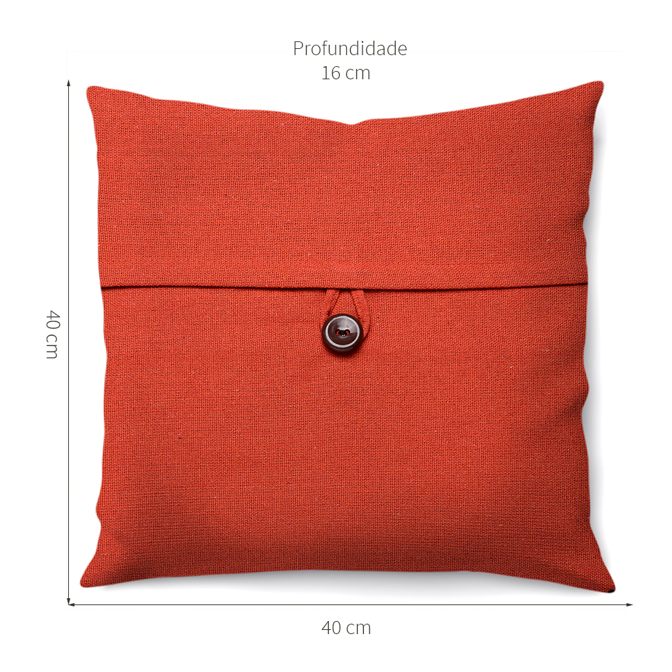 Almofada Solid Botão 40x40 Ocre