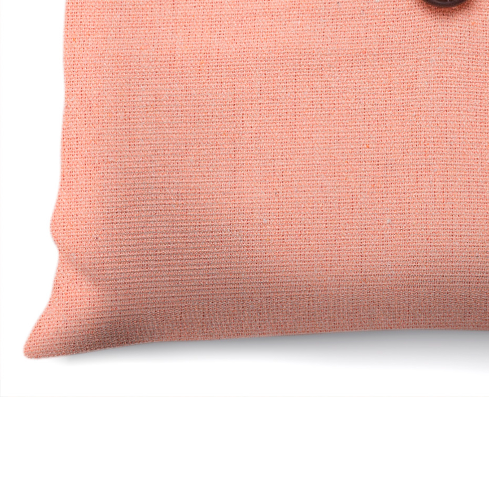 Almofada Solid Botão 40x40 Salmão