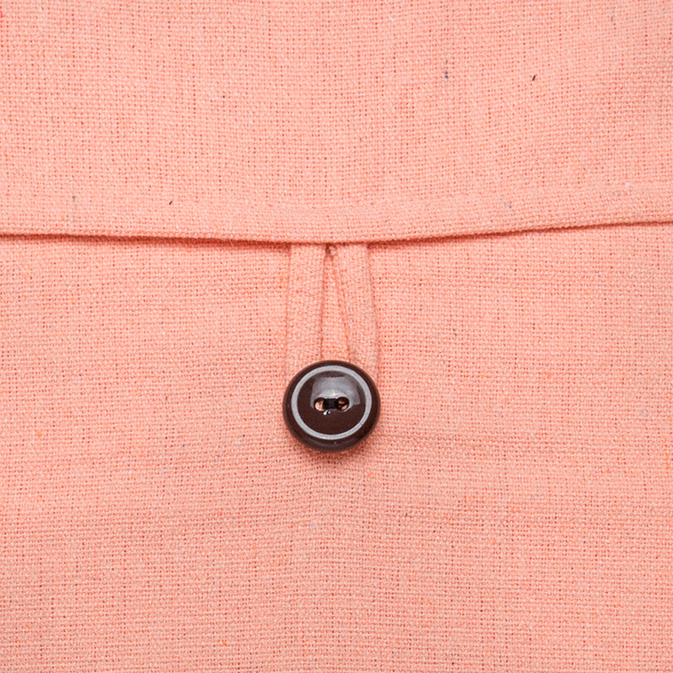 Almofada Solid Botão 40x40 Salmão