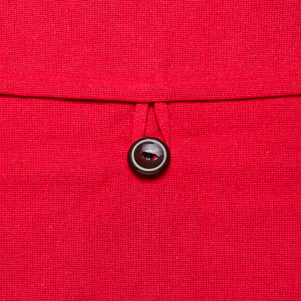 Almofada Solid Botão 40x40 Vermelha