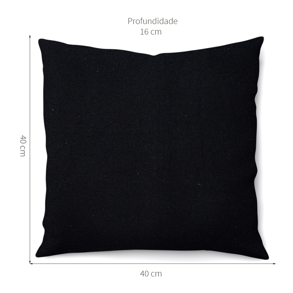 Almofada Solid Envelope 40x40 Preta
