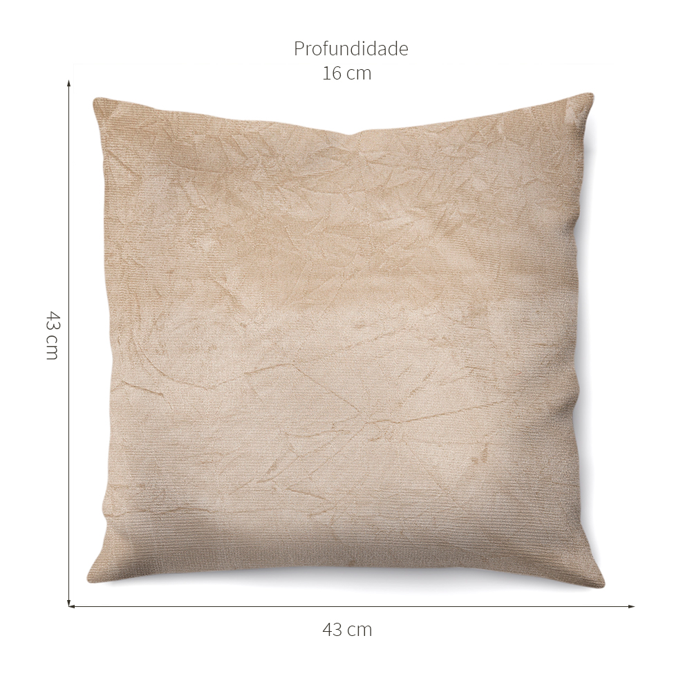 Almofada Sued 43x43 Bege