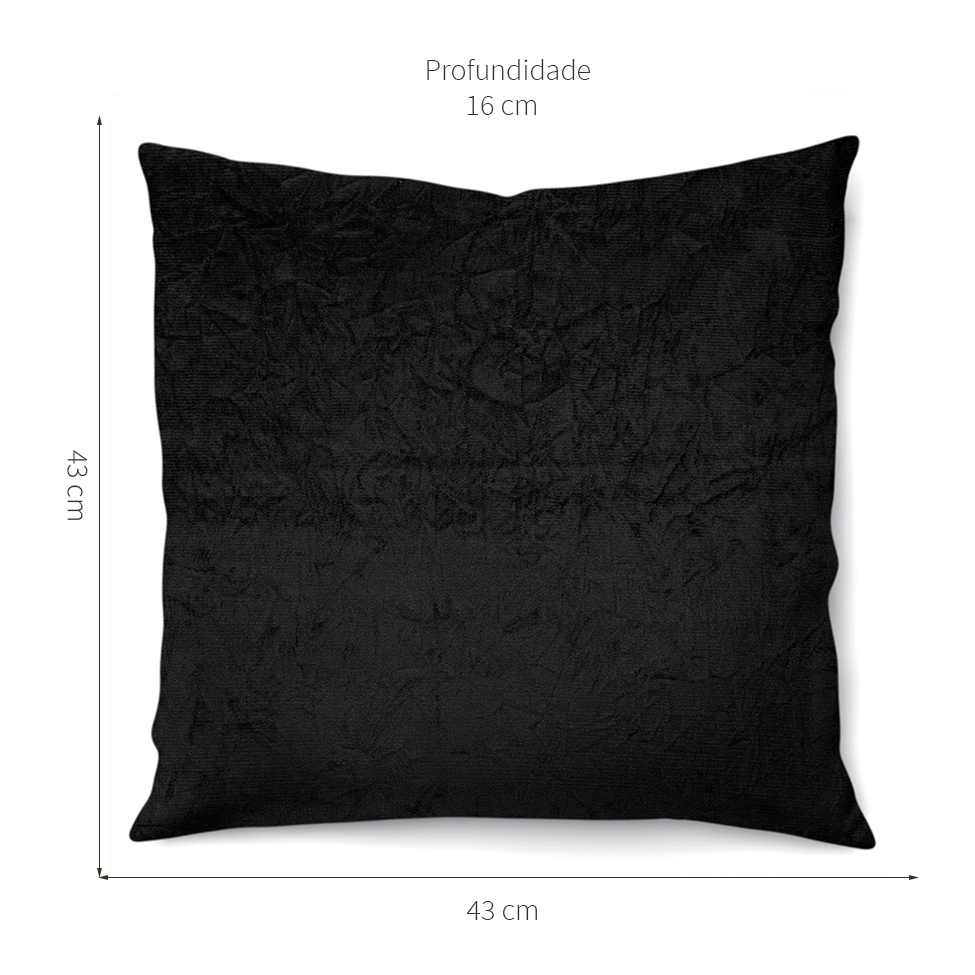Almofada Sued 43x43 Preta