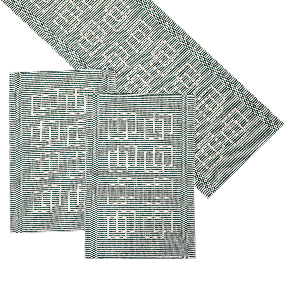 Caminho de Mesa Retangular 47x140 cm Rib II Verde