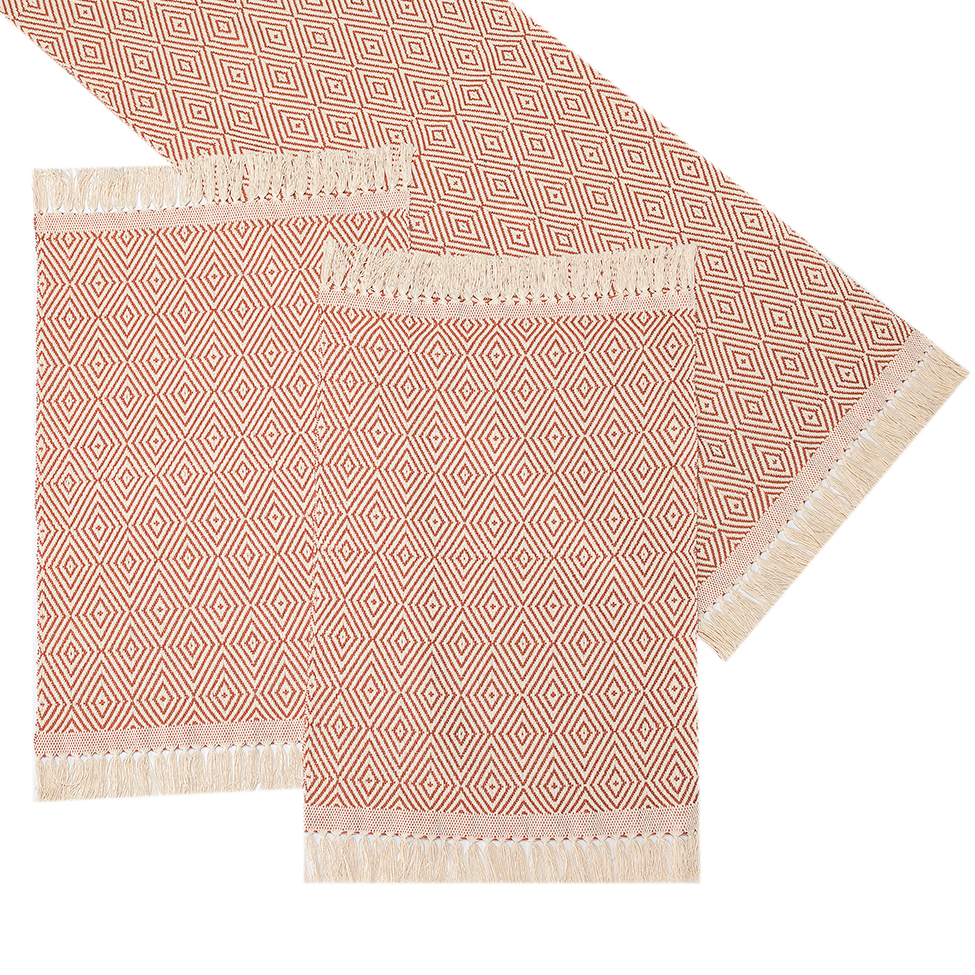 Caminho de Mesa Retangular 47x70 cm Diamante Ocre
