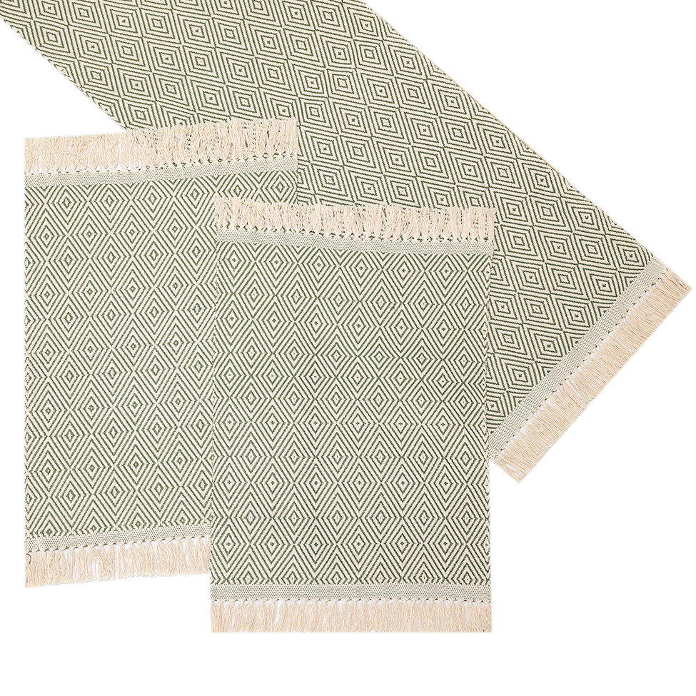 Caminho de Mesa Retangular 47x70 cm Diamante Verde