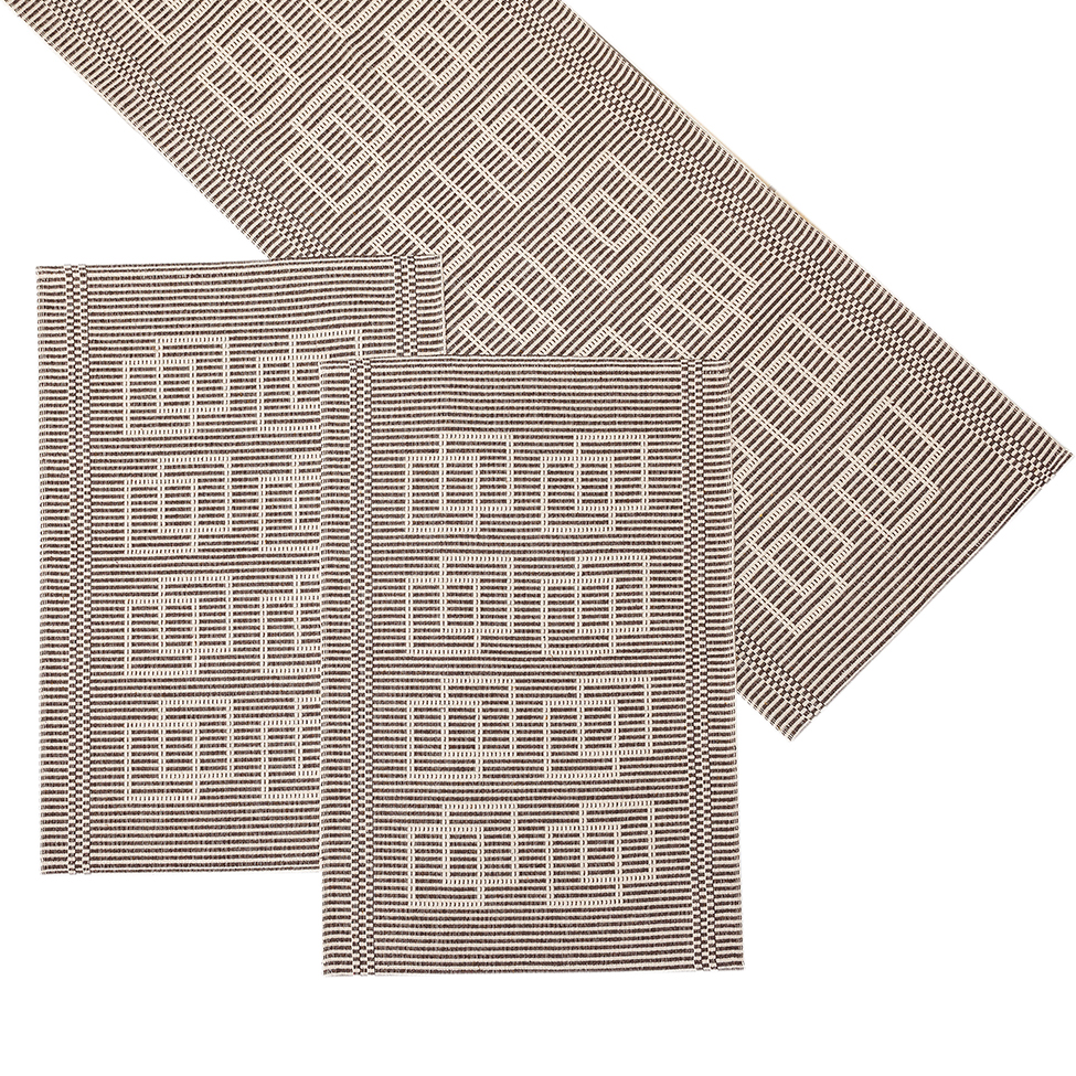 Caminho de Mesa Retangular 47x70 cm Rib II Tabaco