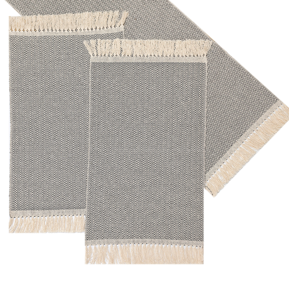 Caminho de Mesa Retangular 50x140 cm Zig Cinza