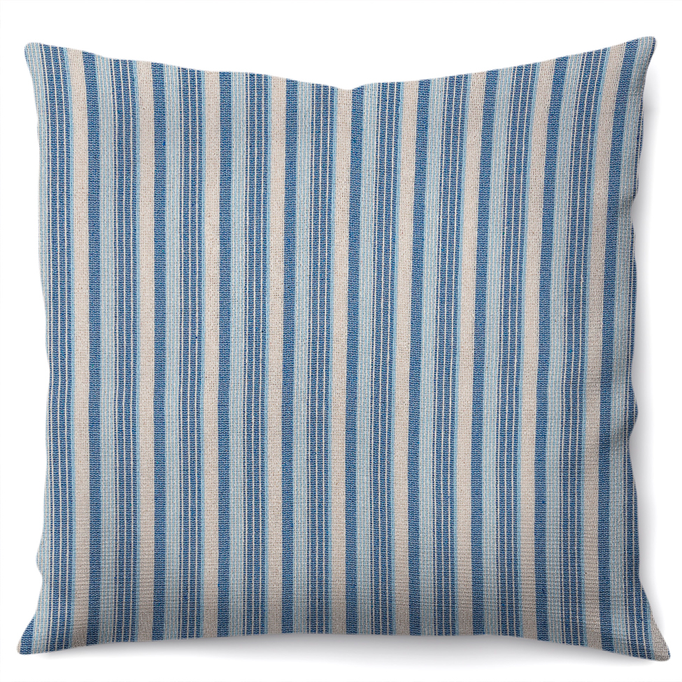 Capa de Almofada com Zíper Arco-Íris Algodão Azul 40x40 cm