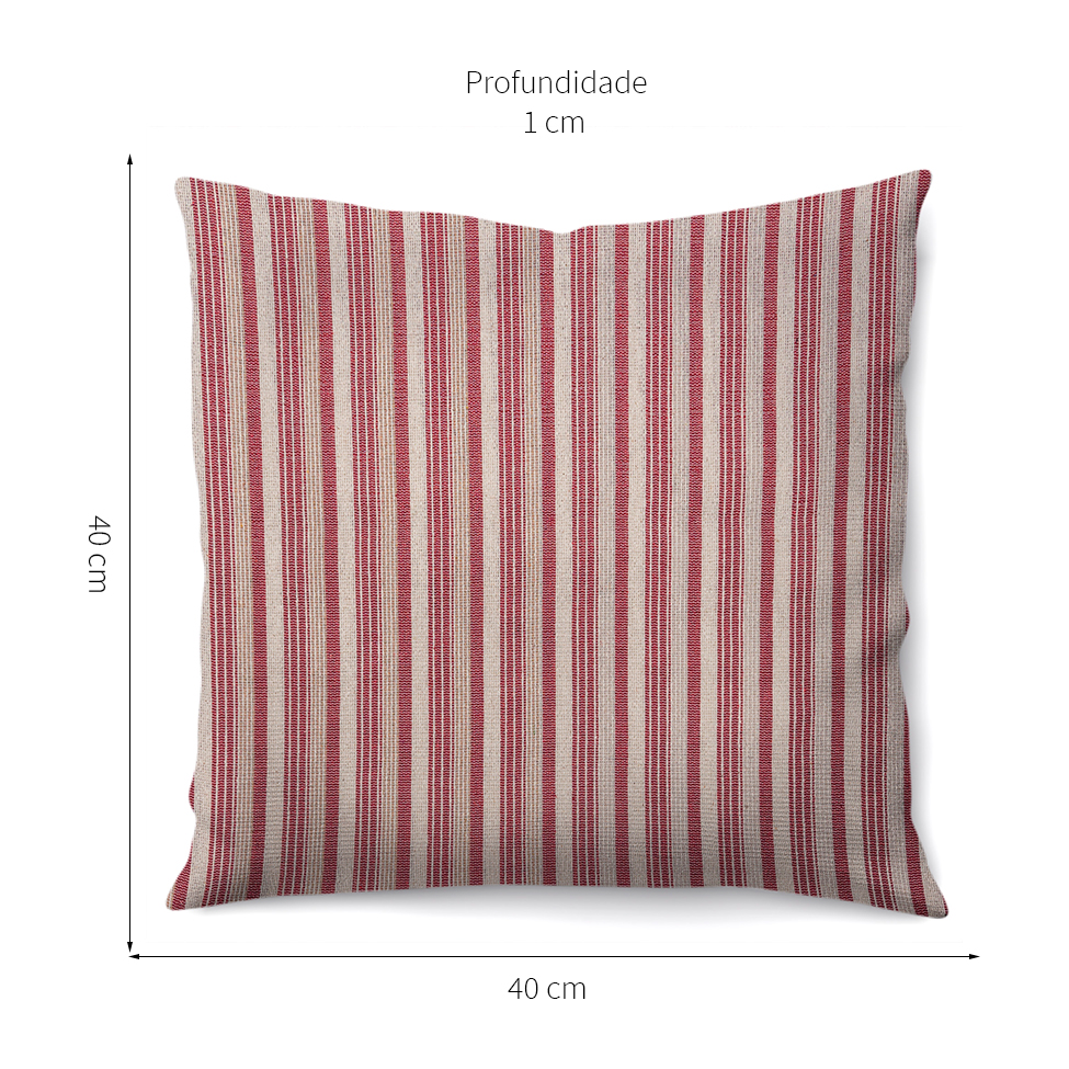 Capa de Almofada com Zíper Arco-Íris Algodão Bordô 40x40 cm