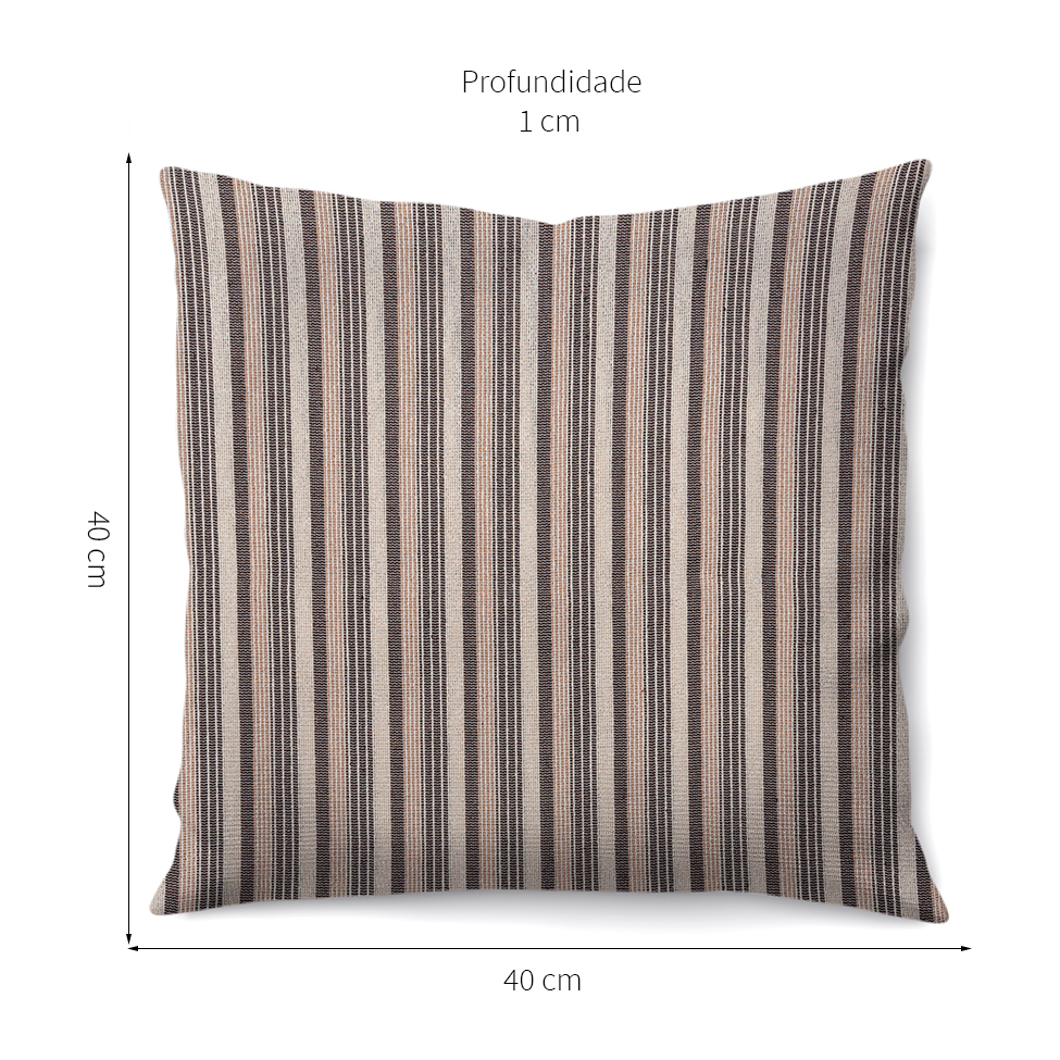 Capa de Almofada com Zíper Arco-Íris Algodão Cinza e Tabaco 40x40 cm