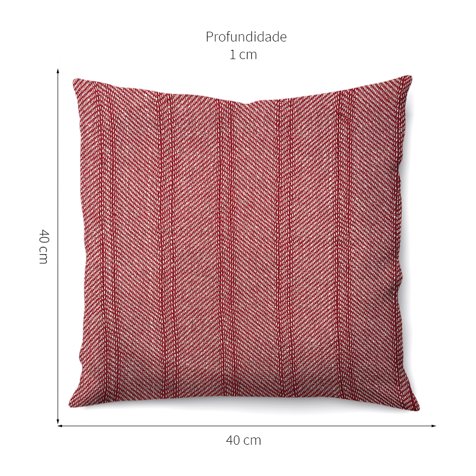 Capa de Almofada com Zíper Brillance Algodão Bordô 40x40 cm